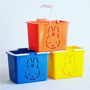 [일본정품]Miffy 미피 캐릭터 정리 바스켓 바구니 소품보관함 (3 Colos) 손잡이 바스켓, 블루, 1개