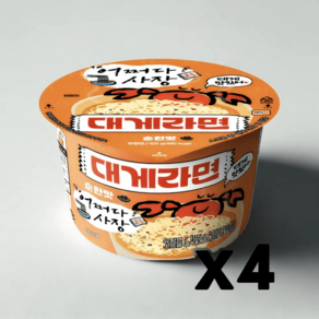 어쩌다사장 대게라면 순한맛 큰컵 큰사발 105g x 4개