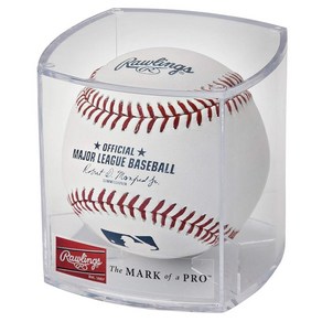 Rawlings 2021년 메이저 리그 베이스볼 공식 야구공 화이트레드네이비 전시용 케이스포함 (ROMLBR), White/Red/Navy, 1개