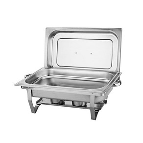 Chafing Dish Buffet Chafe 뷔페 워머 저녁 식사용 주방 다이닝 세트, 은빛, 스테인레스 스틸, 1개