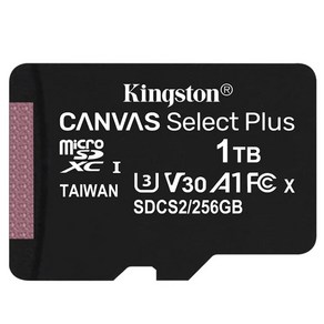 KINGSTON CANVAS Select Plus A1 V30 U3 1TB 1T 1024GB Mico SD Cad U3 SDXC Micosd TF Memoy Cad, 1개