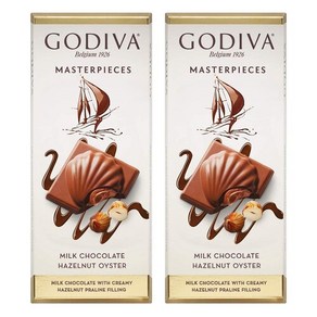 Godiva 고디바 마스터피스 밀크 초콜릿 헤이즐넛 오이스터 90g x 2팩 Mastepieces, 2개