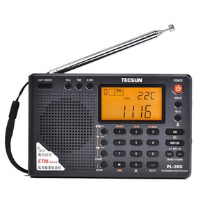 Tecsun PL-380 풀 밴드 라디오 디지털 변조 스테레오 PLL 휴대용 라디오 FM LW SW MW DSP 리시버 라디오 AM, 3. PL-380 그레이 (충전지 6개 포함), [03] Gey colo, 1개