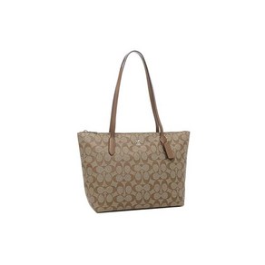 코치 아울렛 토트백 시그니처 여성 COACH 4455 ZIP TOP TOTE SIGNATURE 16IME74 카키 안장2 베이지 품