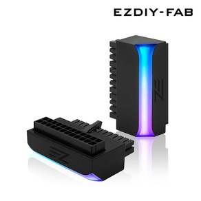 EZDIY-FAB 메인보드 전원 ATX 24핀 90도 어댑터 5V ARGB - 블랙