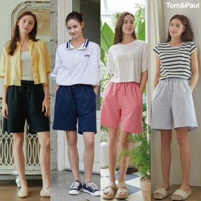 [4SET] 탐앤폴 여성 여름 면 스판 밴딩 반바지