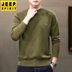 JEEP SPIRIT 지프 스피릿 니트 남성 가을 겨울 스웨터 캐주얼 두꺼운 기모 긴팔티 따뜻한 둥근목 긴팔 컬러 탑 긴소매 올 매치 남자 니트 8802