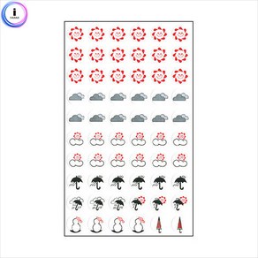 숫자 라벨 스티커 인덱스 분류 표시 구름스티커 다꾸스티커팩