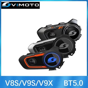 인터폰 버전 Vimoto 헬멧 V9X 이지 V9S 다기능 헤드셋 오토바이 중국어 호환 인터콤 라이더 V8S BT5.0, 1)V9X