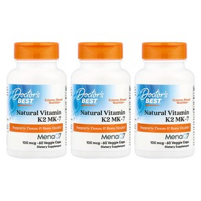 닥터스베스트 내추럴 비타민 K2 MK-7 100mcg 베지 캡, 60정, 3개