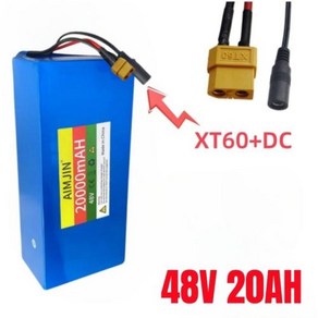 18650 리튬 이온 배터리 팩 BMS 내장 500-1000W 48V 20Ah 13S5P, 1개, 1개입