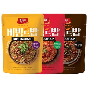 [동원] 양반 비빔드밥 (포켓)불고기 1개+참치김치 1개+짜장밥 1개 (총 3개), 3개, 250g