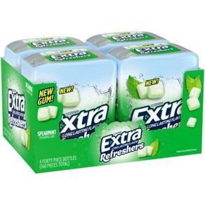 엑스트라 리프레셔 스피어민트 껌 40피스 x 4 EXTRA Refreshers Spearmint Chewing Gum