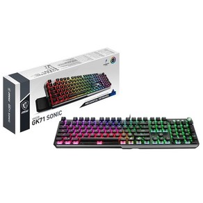 MSI Vigo GK71 소닉 블루 AM 기계식 RGB 게이밍 키보드 스위치 194353