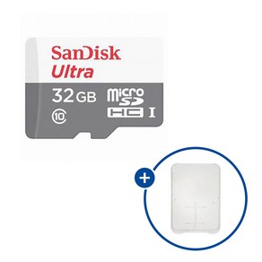 샌디스크 마이크로SD카드 울트라 SDSQUNR-32GB + SD카드 케이스, 1개, 32GB