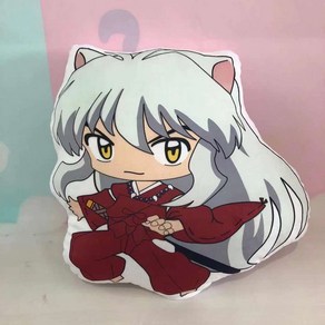 CH 애니메이션 주변 Inuyasha 플러시 베개 인쇄 쿠션 소파 자동차 베개 홈 점심 베개 스팟 도매, 40cm 베개, 이누야샤