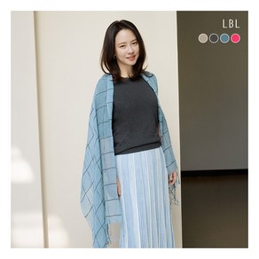 엘비엘 [LBL] 25SS 퓨어프렌치린넨100 빅숄 스카프 662509, 썸머차콜