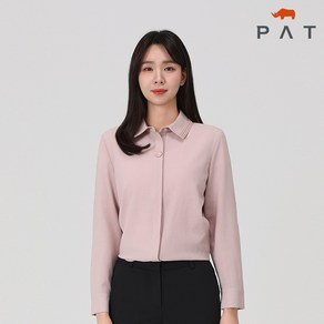 PAT여성 펀칭 테이프 카라 솔리드 블라우스 1J22502