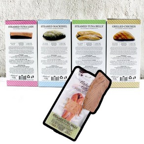 네츄럴키티 오븐으로 구어 증기로 찐 닭고기 고등어 참치뱃살 참치등살 30g 파우치 통살 고양이간식, 24개