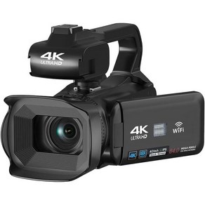 비디오 카메라 캠코더 UHD 4.0인치 비디오 카메라 4K 64MP 포커스 기능 포함 18배줌 터치스크린 4K 비디오 카메라 WiFi 포함 4K 캠코더 HDMI 기능 유튜브 카, Black-RX200, 1개