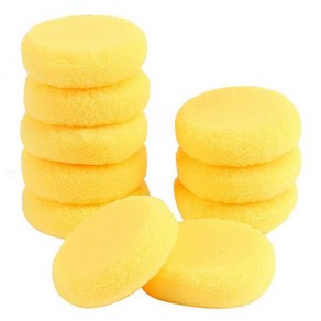 10 개 라운드 합성 아티스트 페인트 스폰지 공예 그림 도자기 수채화 아트 노란색 2.75 인치, Yellow, 10개