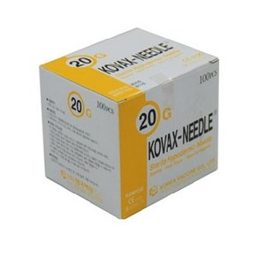 일회용주사침 한국백신 국산 20G 25mm (1inch)shot 100개입 주사기 주사침, 1개