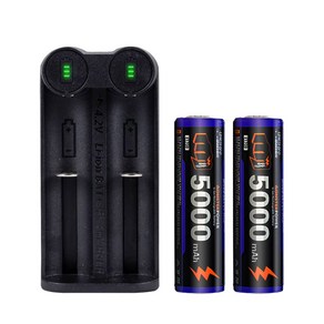 21700 배터리 2개 2구 충전기 1개 세트 C타입 5000mAh 몬스터파워