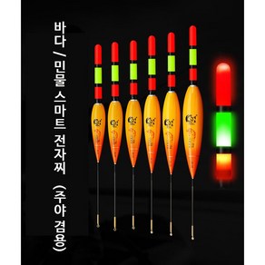 JD 바다 민물 스마트 전자찌 막대찌 3점등 대물 장대, 2개