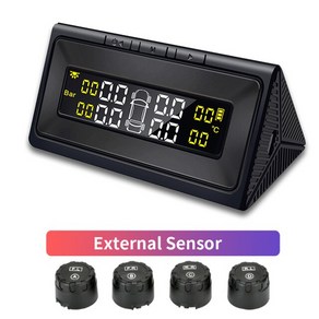 TPMS 신제품 Tpms 자동차 타이어 압력 모니터링 지능형 시스템 태양광 Led 디스플레이 4 센서 자동 알람 모니터 대형 스크린 2023