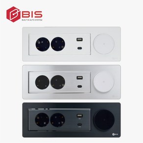 BIS 플랫 빌트인콘센트 BID-N202MWF 콘센트 2구 USB A+C타입 고속무선충전 가구 콘센트, [03] 헤어라인 다크그레이, 1개
