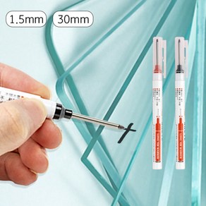 마킹펜 목공샤프 목공연필 목수연필 목공볼펜 1.5mm 2개, 03 블랙1개+레드1개