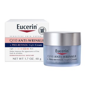 Eucein Q10 주름 개선 + 프로-레티놀 나이트 크림 48g(1.7fl oz), 48g, 1개