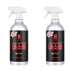 99.99%강력탈취 !1L 섬유탈취제 내소탈, 2개, 1L