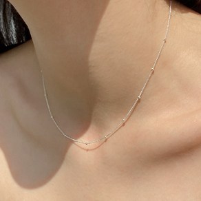 반지소 실버925 여성 심플 볼볼 체인 레이어드 은 목걸이 유