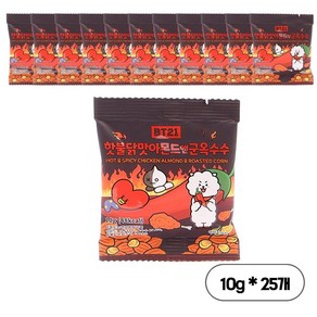 BT21 핫불닭맛아몬드 앤 군옥수수 대용량, 본상품선택, 25개, 10g