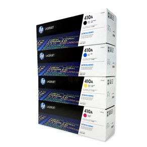 HP 410A정품토너 4색세트(CF410A 검정+ CF411A 파랑+ CF412A 노랑+ CF413A 빨강) M452DN M477fDW M377DW, 1개