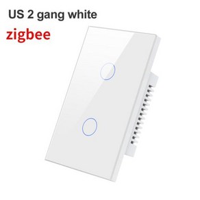 Tuya Zigbee 스마트 조명 스위치 셰이더 중립 와이어 필요 벽 아님 터치 센서 유리 패널 알렉사 구글 홈 원격 제어, [02] White 2 gang, 1개