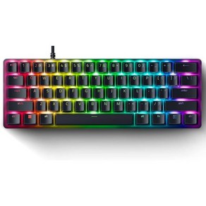 Raze Huntsman Mini 60 게이밍 키보드: 빠른 키보드 스위치 Clicky 광학 Choma RGB 조명 PBT 키캡 온보드 메모리 클래식 블랙, Analog Optical Switches, Classic Black, Analog Optical Switches, Classic Black