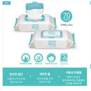 애터미 물티슈 70매 8팩, 8개, 70개입, 70g