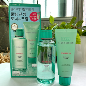 [본사 정품 한정] 브링그린 티트리시카 토너 & 크림 기획 TEA TREE CICA TONER & CREAM 세트상품, 1개