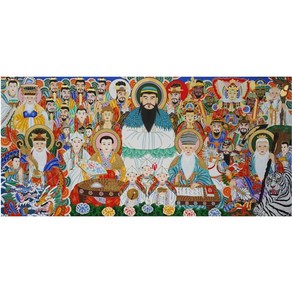 탱화 보석십자수 단군 종합 액자가능 대형 법당 무속 비즈 큐빅 구슬 십자수 D83, 180x80cm, 1개