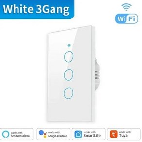 TNCE Tuya US WiFi 스마트 벽 스위치 1234 갱 중성선 없음 터치 센서 LED 전등 스위치 스마트 홈 Alexa Google Home, 1개, White 4Gang