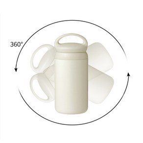 다가가다 새지 않는 심플 손잡이 보온냉물통 텀블러 500ml 아이보리, 1개