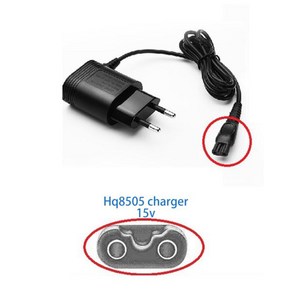 면도기용 어댑터 충전기 면도기 HQ8505 15V 충전 케이블 EU, 1개, 1)15V Black  EU