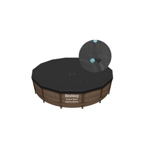 BW58248 원형풀장 고정덮개427cm 블랙