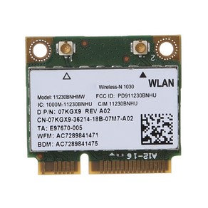 Intel 103011230BNHMW 무선 하프 미니 PCI-E 카드 WIFI WLAN 블루투스 호환 내부 네트워크 카드 802.11b/g/n, 하얀색, 한개옵션0, 1개