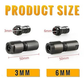 6/3mm 앵글 그라인더 수정 어댑터-스트레이트 척 100 형 나사 연삭 절단, [03] 3mm 6mm, 1개, 03 3mm 6mm