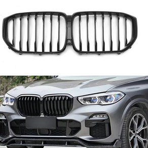 전면 신장 그릴 레이싱 BMW X5 G05 30d 40i 50i M50d X5M F95 싱글 슬랫 자동차 상단 범퍼 후드 메쉬 그리드, 1.Glossy Black