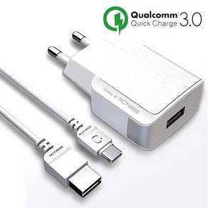 TC1 고속 QC3.0/3A 가정용 USB 충전기+C타입 1.2M포함