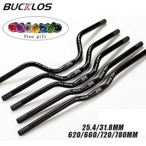 BUCKLOS-25.4mm 31.8mm 자전거 라이저 핸들 바 620/660/720/780mm 초경량 M 타입 MTB BMX 핸들 바, 1.31 8-720-30mm-Black, 1개